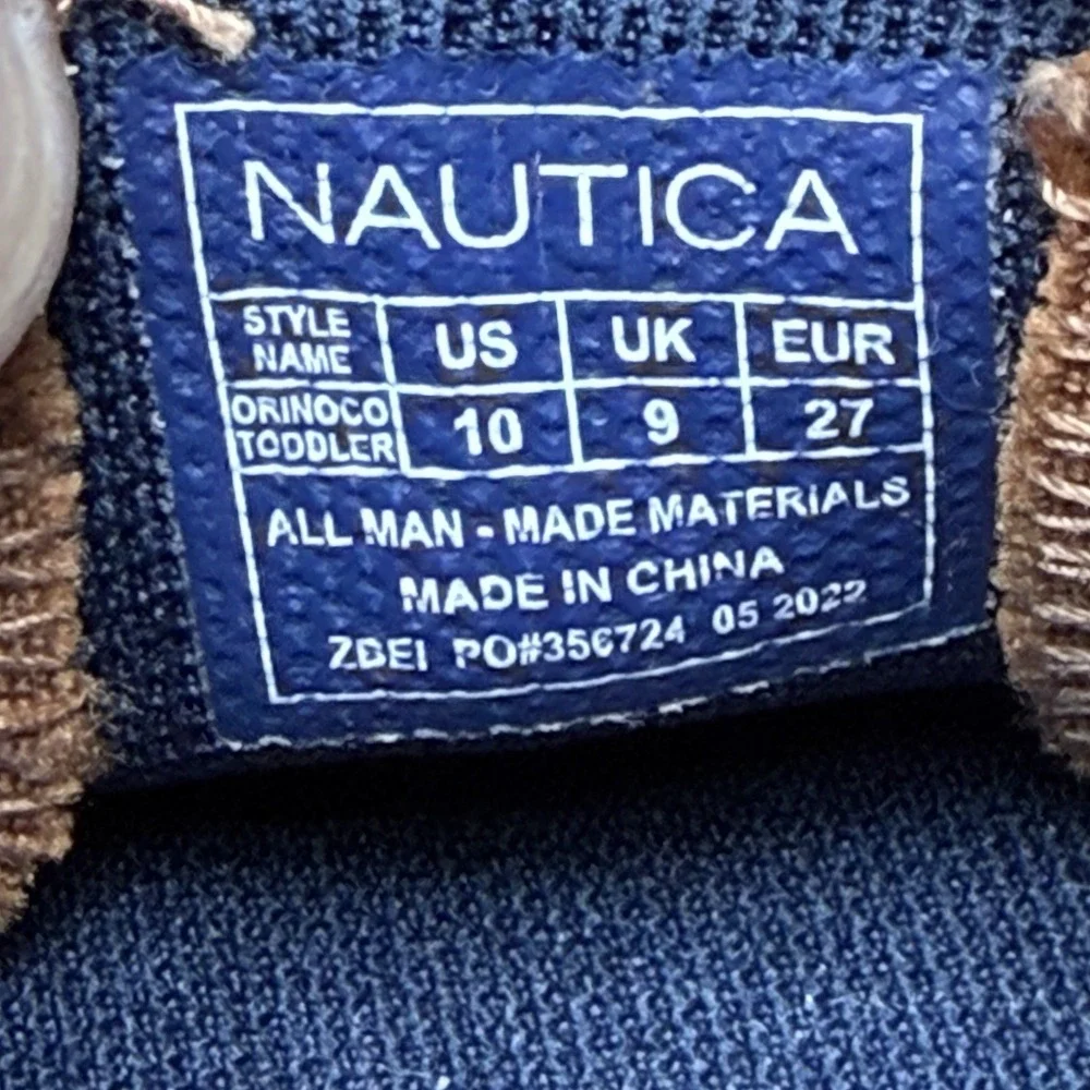 Nautica Orinoco Brown Leather slip On Dress Shoe Sneaker Toddler Size 10‎